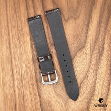 Load image into Gallery viewer, #910 (Quick Release Spring Bar) 18/16mm Dark Brown Crocodile Belly Leather Strap