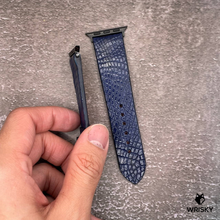 Load image into Gallery viewer, #581 (Suitable for Apple Watch) Deep Sea Blue Crocodile Leather Watch Strap