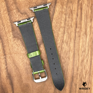 #739 (Suitable for Apple Watch) Olive Green Crocodile Belly Leather Watch Strap