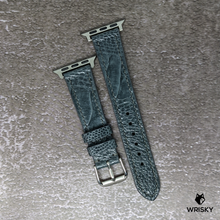 Load image into Gallery viewer, #430 (Suitable for Apple Watch) Grey Ostrich Leg Leather Watch Strap with Grey Stitches