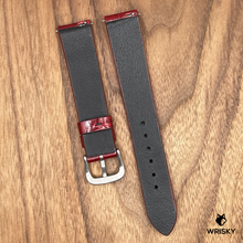 Load image into Gallery viewer, #908 (Quick Release Spring Bar) 18/16mm Wine Red Crocodile Belly Leather Watch Strap