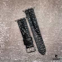 Load image into Gallery viewer, #608 (Suitable for Apple Watch) Black Hornback Crocodile Leather Watch Strap