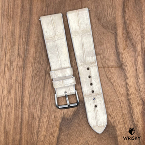 #839 (Quick Release Spring Bar) 20/18mm Himalayan Crocodile Belly Leather Watch Strap