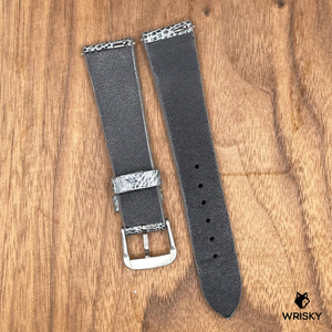 #863 (Quick Release Spring Bar) 19/16mm Grey Ostrich Leg Leather Watch Strap