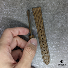 Load image into Gallery viewer, #435 19/16mm Brown Lizard Leather Watch Strap with Brown Stitches