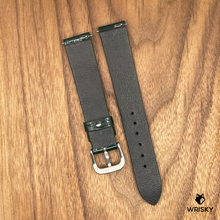 Load image into Gallery viewer, #905 (Quick Release Spring Bar) 18/16mm Dark Green Crocodile Belly Leather Watch Strap