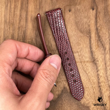 Load image into Gallery viewer, #780 (Quick Release Spring Bar) 19/16mm Wine Red Lizard Leather Watch Strap