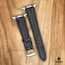 Load image into Gallery viewer, #899 (Suitable for Apple Watch) Black Crocodile Belly Leather Watch Strap with Black Stitches