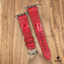 Load image into Gallery viewer, #967 (Suitable for Apple Watch) Blood Red Ostrich Leg Leather Watch Strap