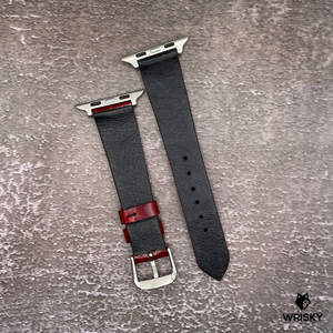 #609 (Suitable for Apple Watch) Deep Wine Red Crocodile Belly Leather Watch Strap