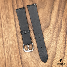 Load image into Gallery viewer, #906 (Quick Release Spring Bar) 18/16mm Black Ostrich Leg Leather Watch Strap