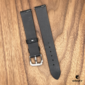 #906 (Quick Release Spring Bar) 18/16mm Black Ostrich Leg Leather Watch Strap