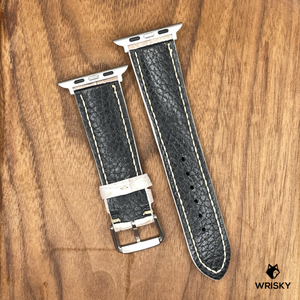 #881 (Suitable for Apple Watch) Himalayan Crocodile Belly Leather Watch Strap with Cream Stitches