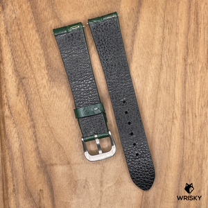 #1071 (Quick Release Spring Bar) 19/16mm Dark Green Crocodile Belly Leather Watch Strap