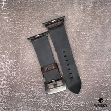 Load image into Gallery viewer, #584 (Suitable for Apple Watch) Double Row Dark Brown Hornback Crocodile Leather Watch Strap