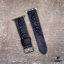 Load image into Gallery viewer, #610 (Suitable for Apple Watch) Deep Sea Blue Hornback Crocodile Leather