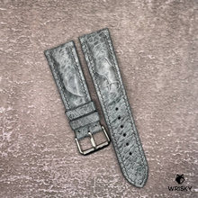 Load image into Gallery viewer, #539 22/20mm Grey Ostrich Leg Leather Watch Strap with Grey Stitches