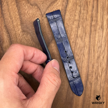 Load image into Gallery viewer, #669 (Quick Release Spring Bar) 19/16mm Dark Blue Crocodile Leather Watch Strap