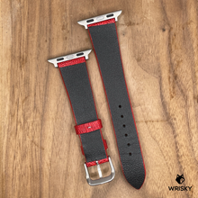 Load image into Gallery viewer, #967 (Suitable for Apple Watch) Blood Red Ostrich Leg Leather Watch Strap