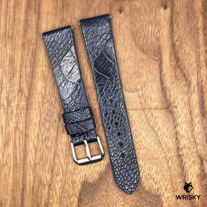 #781 (Quick Release Spring Bar) 19/16mm Deep Sea Blue Ostrich Leather Watch Strap