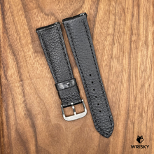 Load image into Gallery viewer, #670 (Quick Release Spring Bar) 22/18mm Black Crocodile Leather Watch Strap with Black Stitches