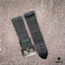Load image into Gallery viewer, #545 24/22mm Double Row Dark Green Hornback Crocodile Leather Strap