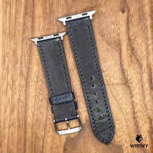 Load image into Gallery viewer, #842 (Suitable for Apple Watch) Deep Sea Blue Ostrich Leg Leather Watch Strap