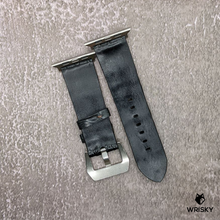 Load image into Gallery viewer, #512 (For Apple Watch) Black Hornback Crocodile (Double row) Leather Watch Strap
