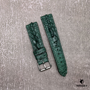 #511 20/18mm Dark Green Hornback Crocodile Leather Watch Strap with Dark Green Stitches