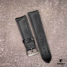 Load image into Gallery viewer, #546 22/20mm Black Crocodile Belly Leather Watch Strap with Black Stitches