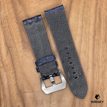 Load image into Gallery viewer, #1025 24/22mm Dark Blue Horned Crocodile Leather Watch Strap