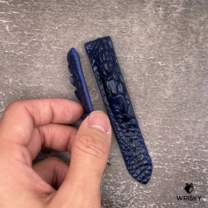 #548 20/18mm Blue Hornback Crocodile Leather Watch Strap