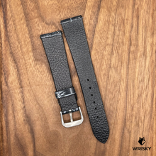 Load image into Gallery viewer, #673 (Quick Release Spring Bar) 20/16mm Black Crocodile with Patina Leather Watch Strap