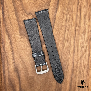#673 (Quick Release Spring Bar) 20/16mm Black Crocodile with Patina Leather Watch Strap