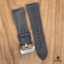 Load image into Gallery viewer, #1026 24/22mm Black Stingray Leather Watch Strap