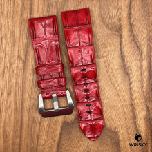 Load image into Gallery viewer, #709 24/22mm Redd Double Row Hornback Crocodile Leather Watch Strap