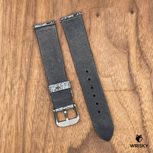 Load image into Gallery viewer, #798 (Quick Release Spring Bar) 18/16mm Grey Ostrich Leg Leather Watch Strap