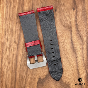 #709 24/22mm Redd Double Row Hornback Crocodile Leather Watch Strap