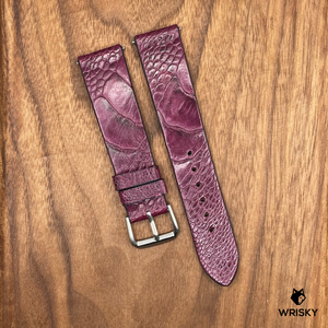 #675 (Quick Release Spring Bar) 20/18mm Mulberry Purple Ostrich Leg Leather Watch Strap