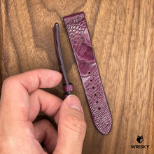 Load image into Gallery viewer, #675 (Quick Release Spring Bar) 20/18mm Mulberry Purple Ostrich Leg Leather Watch Strap