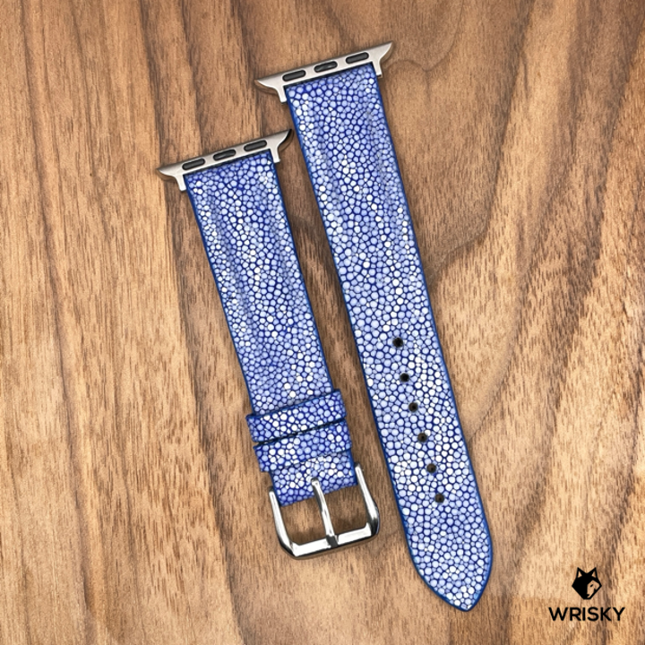 #929 (Suitable for Apple Watch) Blue Stingray Leather Watch Strap