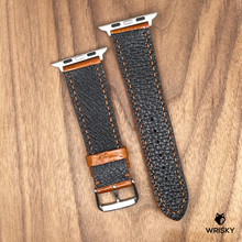 Load image into Gallery viewer, #993 (Suitable for Apple Watch) Cognac Brown Crocodile Belly Leather Watch Strap with Brown Stitches