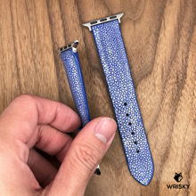 Load image into Gallery viewer, #929 (Suitable for Apple Watch) Blue Stingray Leather Watch Strap