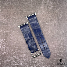 Load image into Gallery viewer, #553 (Suitable for Apple Watch) Deep Sea Blue Crocodile Belly Leather Watch Strap