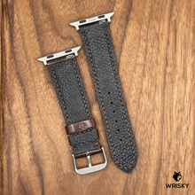 Load image into Gallery viewer, #652 (Suitable for Apple Watch) Dark Brown Crocodile Leather Watch Strap with Brown Stitches