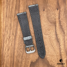Load image into Gallery viewer, #712 (Quick Release Spring Bar) 20/16mm Grey Ostrich Leg Leather Watch Strap with Grey Stitches