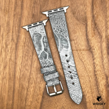 Load image into Gallery viewer, #846 (Suitable for Apple Watch) Grey Ostrich Leg Leather Watch Strap with Grey Stitches