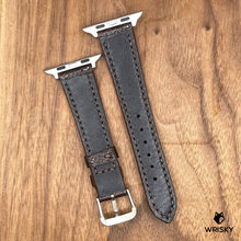 Load image into Gallery viewer, #846 (Suitable for Apple Watch) Grey Ostrich Leg Leather Watch Strap with Grey Stitches