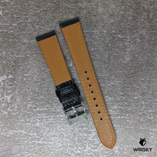 Load image into Gallery viewer, #437 19/16mm Black Lizard Leather Watch Strap with Black Stitches