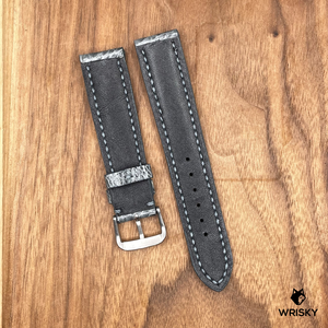 #803 20/18mm Grey Ostrich Leg Leather Watch Strap